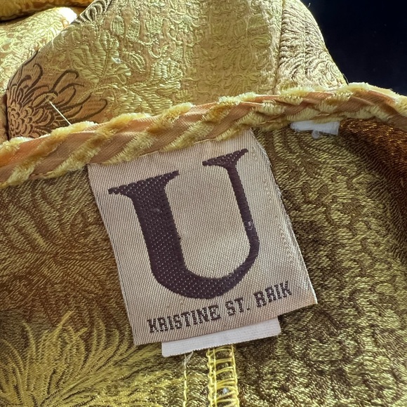 Vintage URU Kristine St. Rrik art to wear yellow gold jacquard oversize jacket - Picture 11 of 11